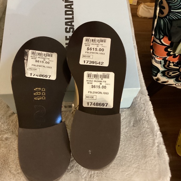 New In Box Nicole Saldana beige patent leather size 36 boots - Picture 5 of 9